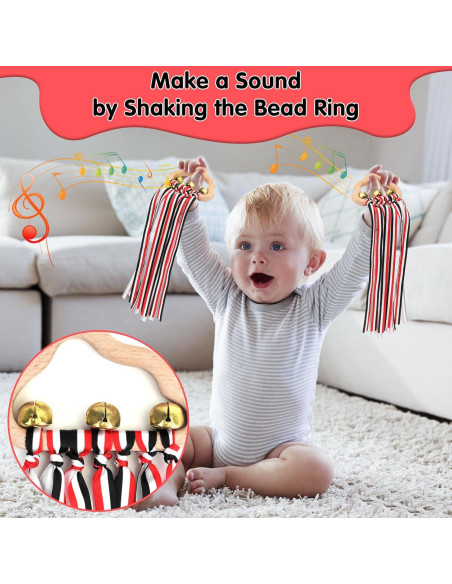 Juguetes de Sonajero de Madera FPVERA - 2 Piezas Sensoriales