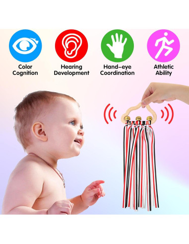 Juguetes de Sonajero de Madera FPVERA - 2 Piezas Sensoriales