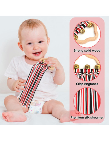 Juguetes de Sonajero de Madera FPVERA - 2 Piezas Sensoriales