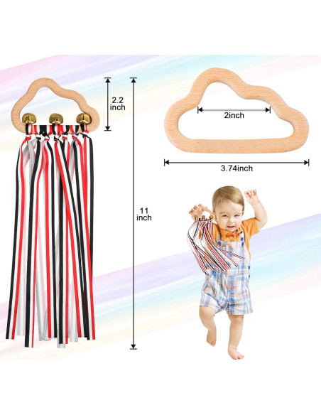 Juguetes de Sonajero de Madera FPVERA - 2 Piezas Sensoriales