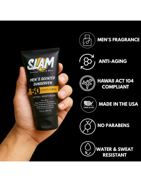 SLAM GentleMan Protector Solar SPF 50 Hidratante 3 oz Doble