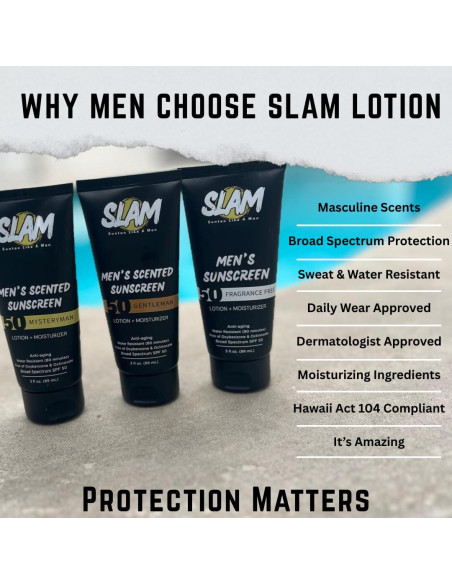 SLAM GentleMan Protector Solar SPF 50 Hidratante 3 oz Doble
