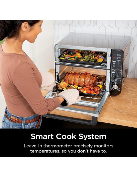 Horno Doble Ninja DCT401 12-en-1 con FlexDoor y Sello de Sabor