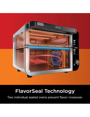 Horno Doble Ninja DCT401 12-en-1 con FlexDoor y Sello de Sabor