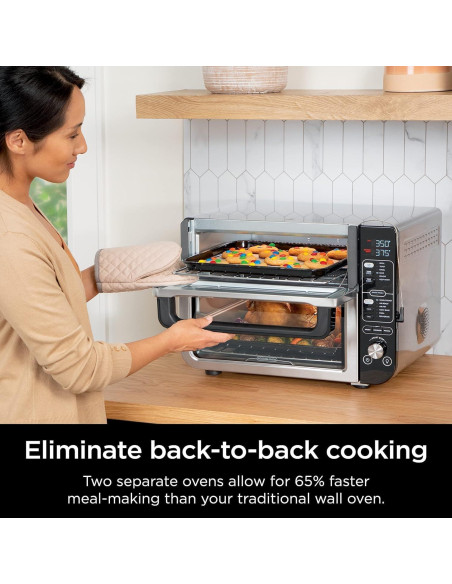 Horno Doble Ninja DCT401 12-en-1 con FlexDoor y Sello de Sabor