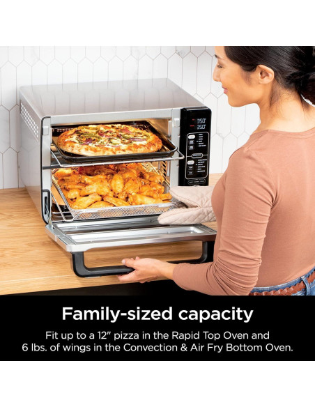 Horno Doble Ninja DCT401 12-en-1 con FlexDoor y Sello de Sabor
