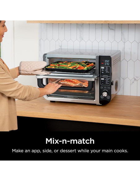 Horno Doble Ninja DCT401 12-en-1 con FlexDoor y Sello de Sabor