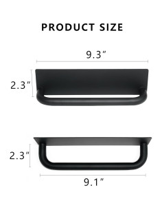 Soporte de Toalla Adhesivo ICEICE Acero Inoxidable 22.86 cm Negro 2