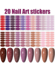 Calcomanías de Esmalte de Uñas Wokoto - 20 Hojas Brillantes 2