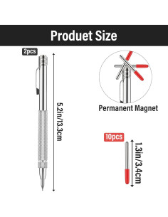 Scriber de Carburo de Tungsteno HOYDATE - 2 Piezas con 10 Puntas 2