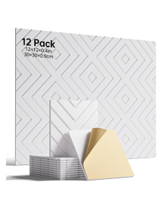 Paneles Acústicos Autoadhesivos Woovio 12 Piezas 30.48x30.48cm