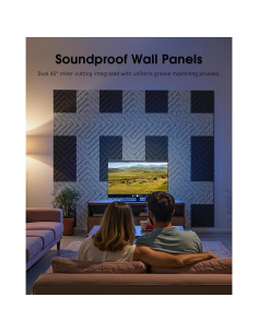 Paneles Acústicos Autoadhesivos Woovio 12 Piezas 30.48x30.48cm 2