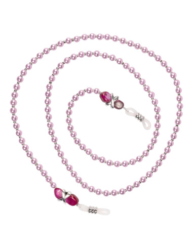 Cadena para Gafas TXIN con Perlas 65cm Rosa para Mujeres