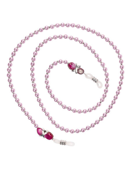 Cadena para Gafas TXIN con Perlas 65cm Rosa para Mujeres Cadena para Gafas TXIN con Perlas 65cm Rosa para Mujeres