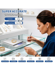 Báscula Digital de Cocina MEIYA 500g Precisión 0.01g Plata 2