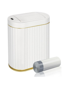 Papelera de Baño Automática ELPHECO con Sensor Blanco Dorado