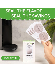 Sellos de Aluminio My-Cap para Cápsulas Nespresso Vertuo - 100 Unidades 2