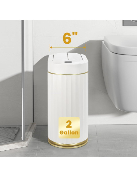 Papelera de Baño Automática ELPHECO con Sensor Blanco Dorado