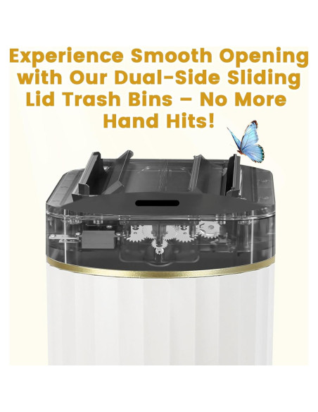 Papelera de Baño Automática ELPHECO con Sensor Blanco Dorado