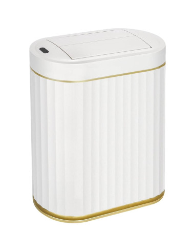 Papelera de Baño Automática ELPHECO con Sensor Blanco Dorado