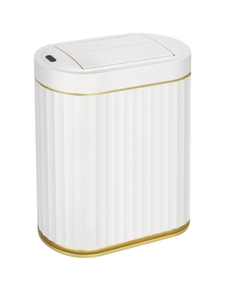 Papelera de Baño Automática ELPHECO con Sensor Blanco Dorado