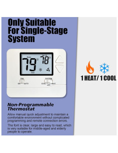 Termostato No Programable Heagstat H701 1H/1C con Retroiluminación 2