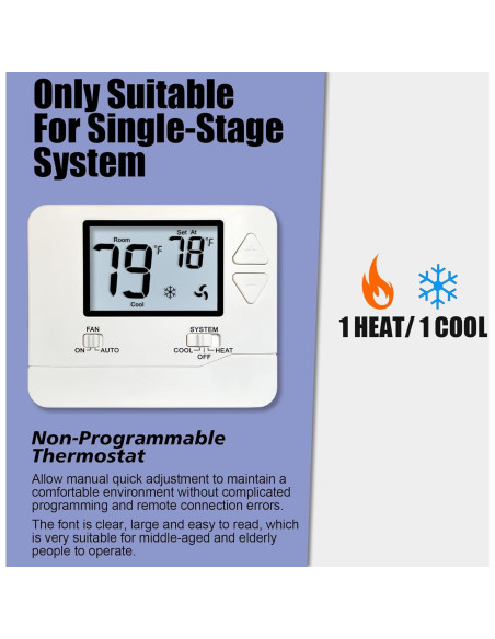 Termostato No Programable Heagstat H701 1H/1C con Retroiluminación