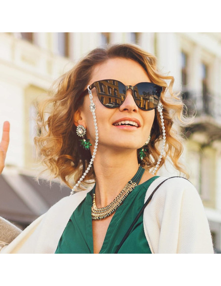 Cadena para Gafas TXIN con Perlas 65cm Rosa para Mujeres Cadena para Gafas TXIN con Perlas 65cm Rosa para Mujeres