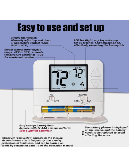 Termostato No Programable Heagstat H701 1H/1C con Retroiluminación