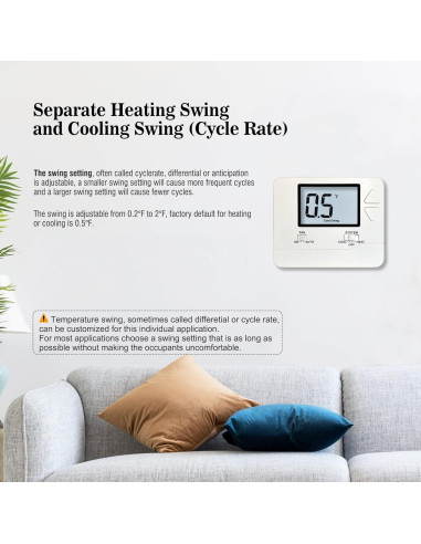 Termostato No Programable Heagstat H701 1H/1C con Retroiluminación