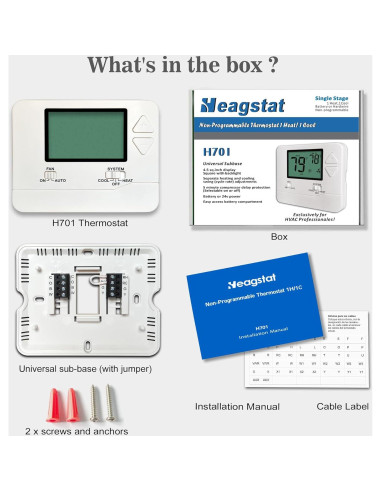 Termostato No Programable Heagstat H701 1H/1C con Retroiluminación