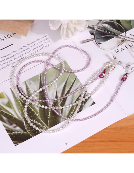 Cadena para Gafas TXIN con Perlas 65cm Rosa para Mujeres Cadena para Gafas TXIN con Perlas 65cm Rosa para Mujeres