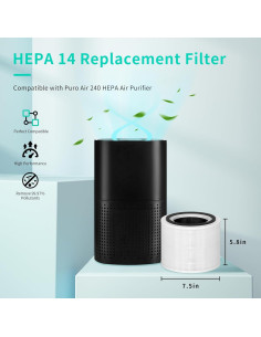 Filtro HEPA Verdadero HillClean 240 para Purificador de Aire 2