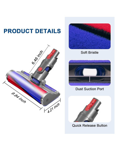 Cabezal de Limpieza Suave Coodss para Aspiradora Dyson V8 V10 V11