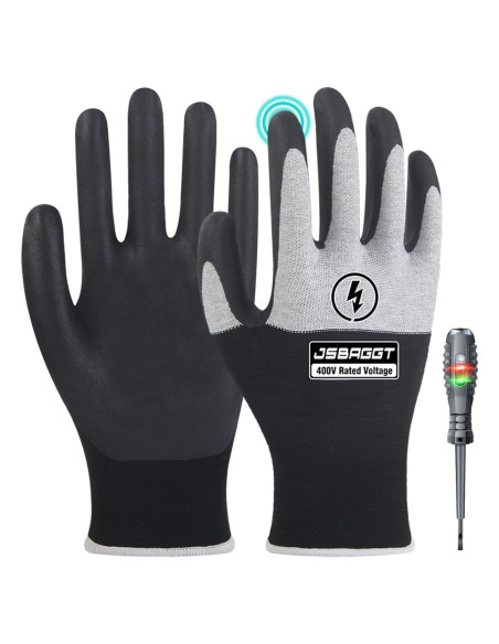 Guantes Aislantes JSBAGGT 400V para Electricista - Antideslizantes
