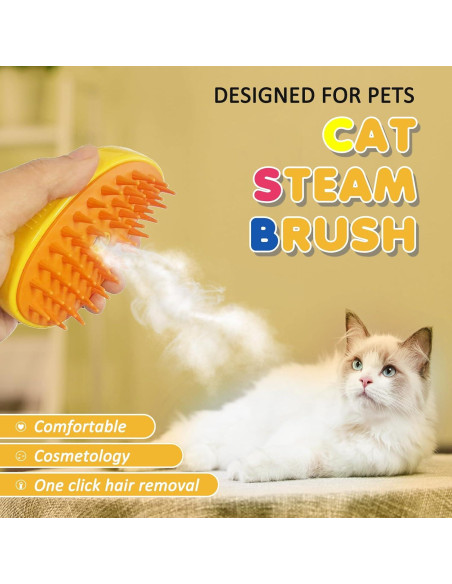 Cepillo de Vapor 3 en 1 para Mascotas Dixvuk - Amarillo