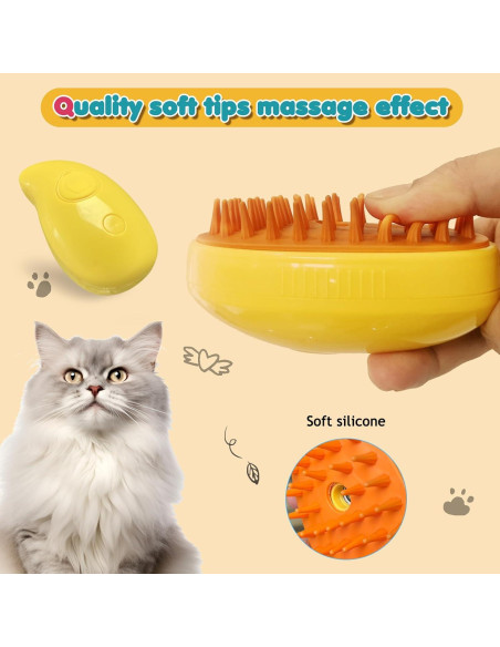 Cepillo de Vapor 3 en 1 para Mascotas Dixvuk - Amarillo