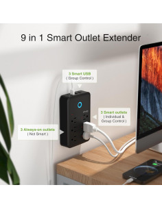 Enchufe Inteligente GHome Wi-Fi 2 Tomas Resistente al Agua IP64 2