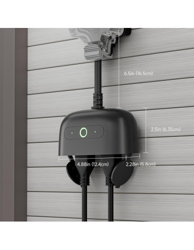 Enchufe Inteligente GHome Wi-Fi 2 Tomas Resistente al Agua IP64