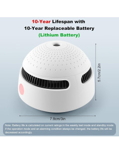 Detector de Humo Inteligente Soewolit Wifi 10 Años Batería 2