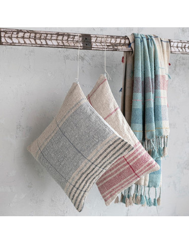 Cojín Lumbar Decorativo Creative Co-Op 61 cm Algodón Rojo Natural