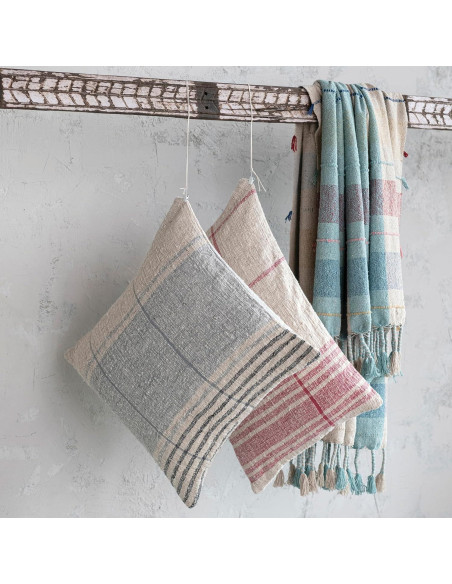 Cojín Lumbar Decorativo Creative Co-Op 61 cm Algodón Rojo Natural