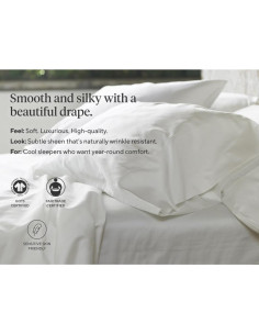 Juego de Sábanas Coyuchi Reina de Satén Orgánico Cerúleo 2