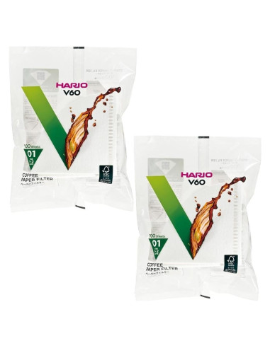 Filtro de Papel para Café Hario V60 Tamaño 01 - 200 Piezas