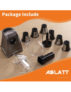 Rallador Eléctrico ASLATT con 6 Cuchillas Intercambiables 2