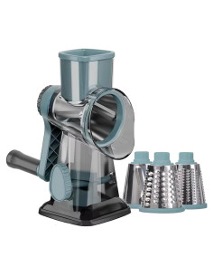 Rallador Rotatorio 3 en 1 Interpack Group Azul - Cuchillas Intercambiables