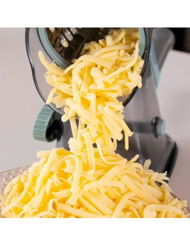 Rallador Rotatorio 3 en 1 Interpack Group Azul - Cuchillas Intercambiables