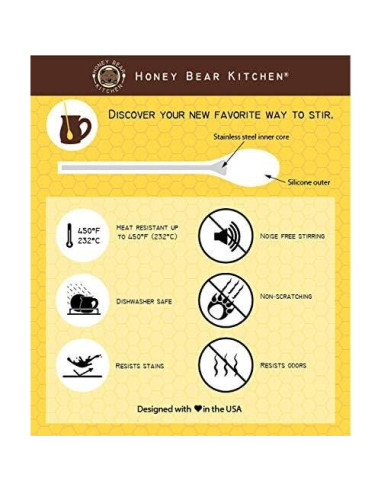 Revolvers de Silicona Honey Bear Kitchen Set de 2 para Bebidas