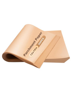 200 Hojas de Papel Pergamino Antiadherente FOXYAEO 30.5x40.6 cm