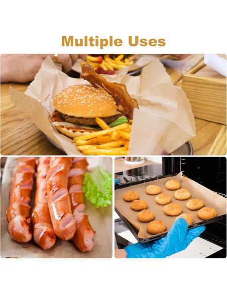 200 Hojas de Papel Pergamino Antiadherente FOXYAEO 30.5x40.6 cm